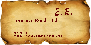 Egeresi Renátó névjegykártya